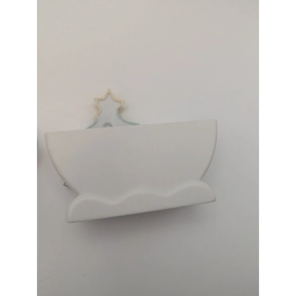 Vtg Set of 4 Plastic Snowman Christmas Coasters with Holder Holiday Decor‎